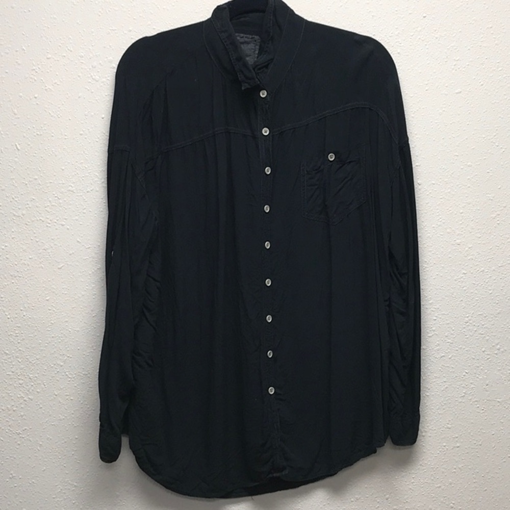 Pete & Greta Johnny Was Black Casual Button Down Shirt